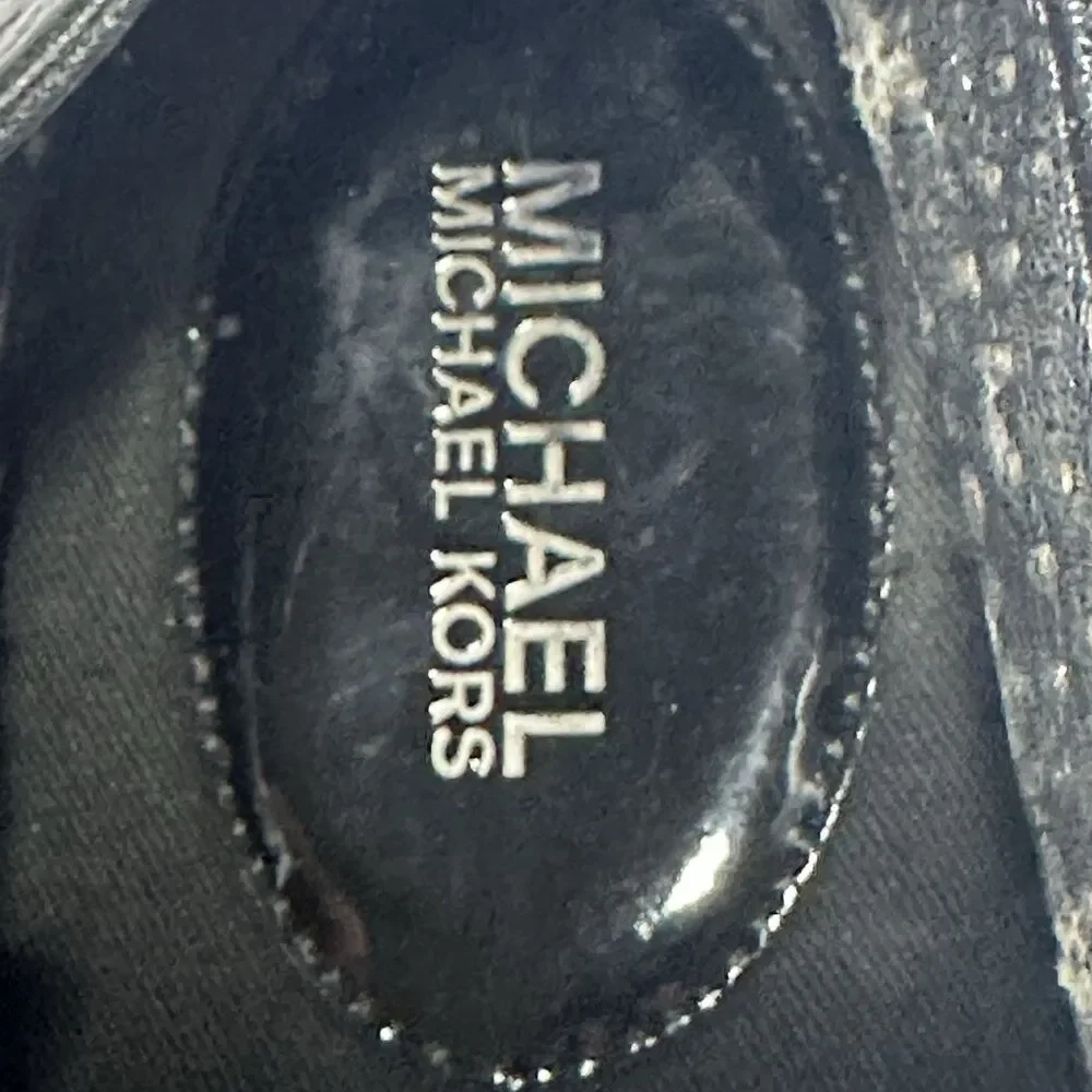 Michael Kors Black Laser-Cut Perforated Slip-On Platform Sneakers Size 10
